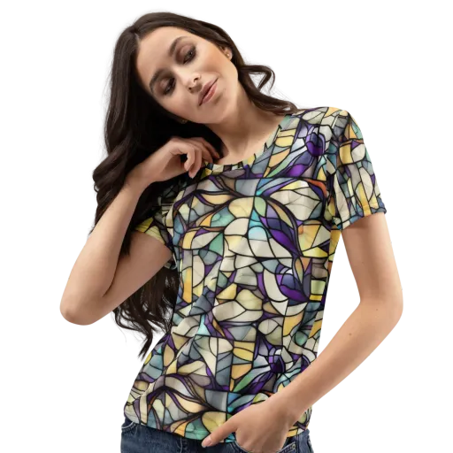 Violet Glass Garden on a Women's Crew Neck T-Shirt