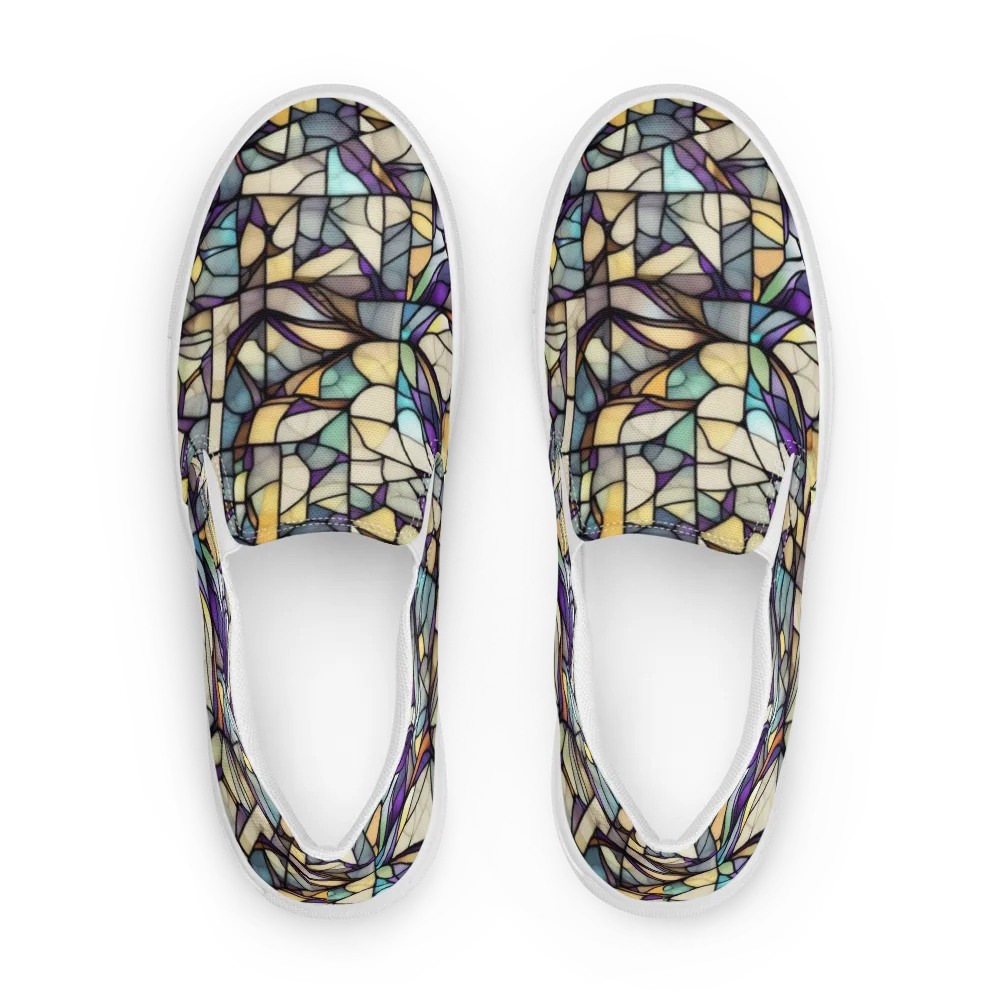 Violet Glass Garden on Men's Slip-On Canvas Shoes — Front