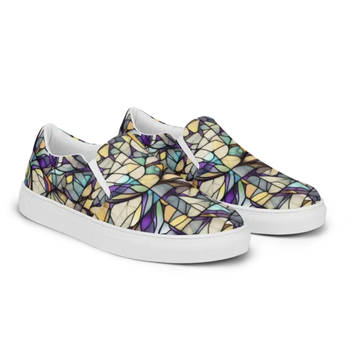 Violet Glass Garden on a Men's Slip-On Canvas Shoes