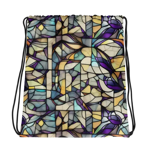 Violet Glass Garden on a Drawstring Bag