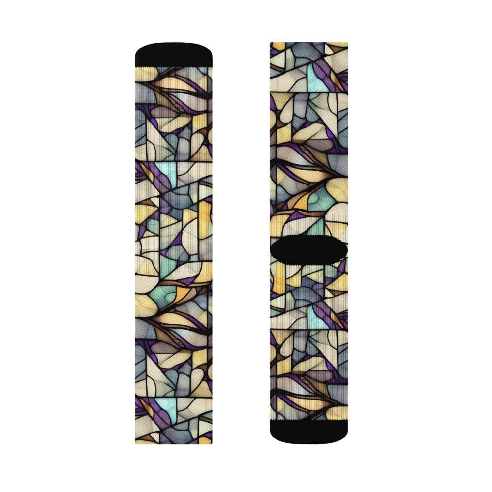 Violet Glass Garden on Socks — Right Sock