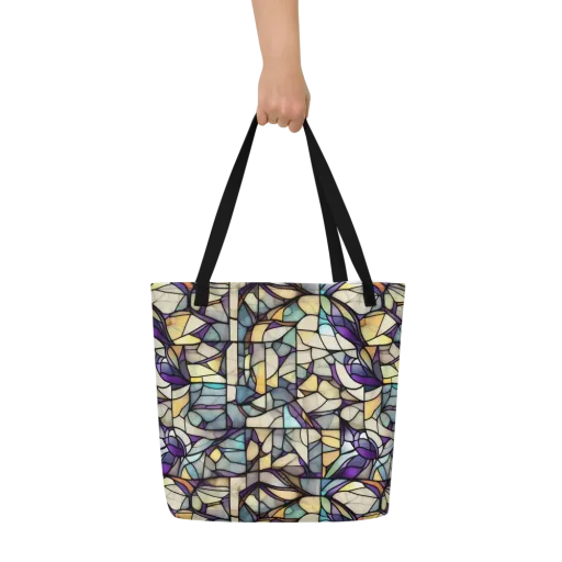 Violet Glass Garden on a Large Tote Bag W/ Pocket