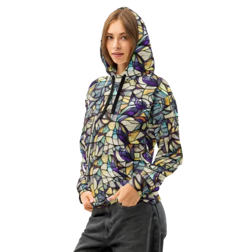 Violet Glass Garden on a Cotton Hoodie