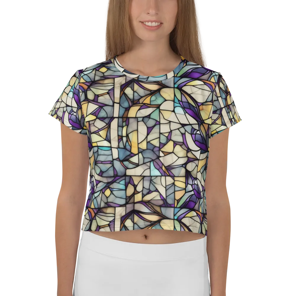 Violet Glass Garden on Crop Tee — Front