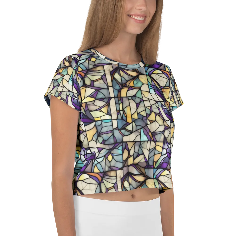 Violet Glass Garden on Crop Tee — Right