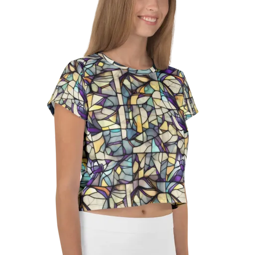 Violet Glass Garden on a Crop Tee
