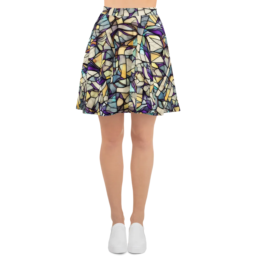 Violet Glass Garden on Skater Skirt — Front