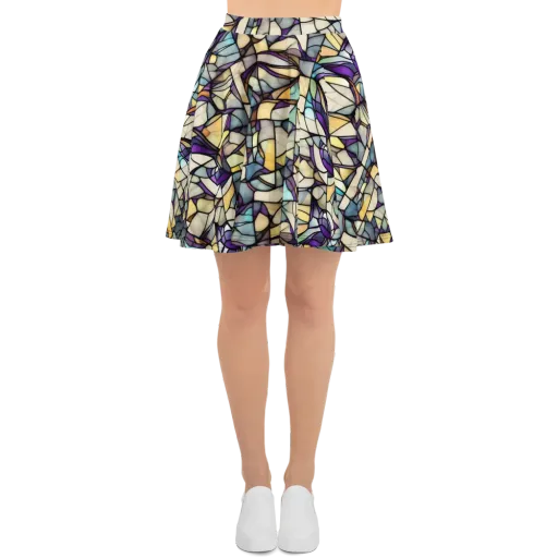Violet Glass Garden on a Skater Skirt