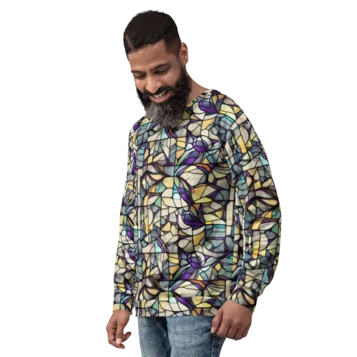 Violet Glass Garden on a Sweatshirt