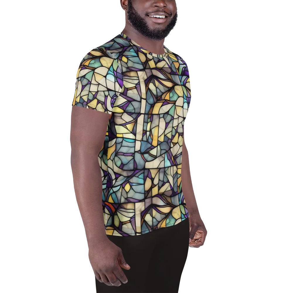 Violet Glass Garden on Men's Athletic T-Shirt — Right