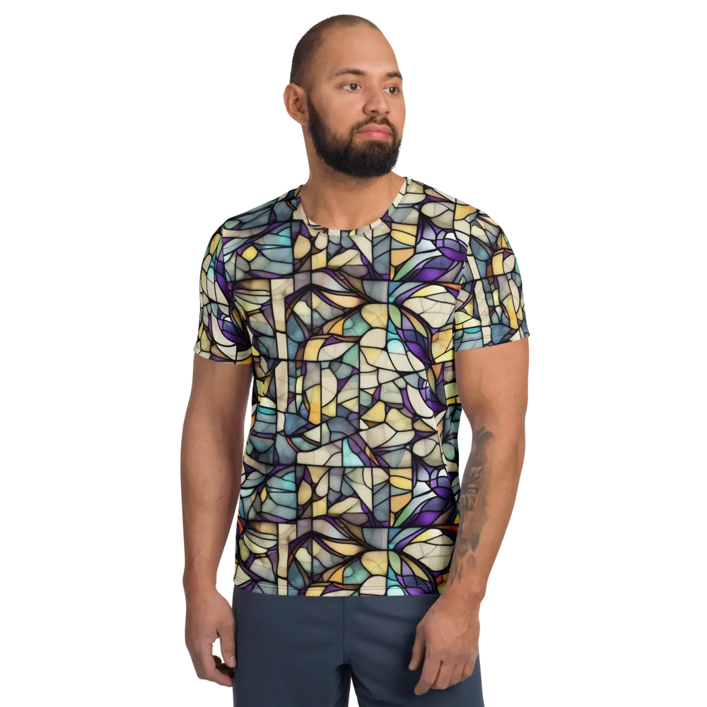 Violet Glass Garden on Men's Athletic T-Shirt — Front