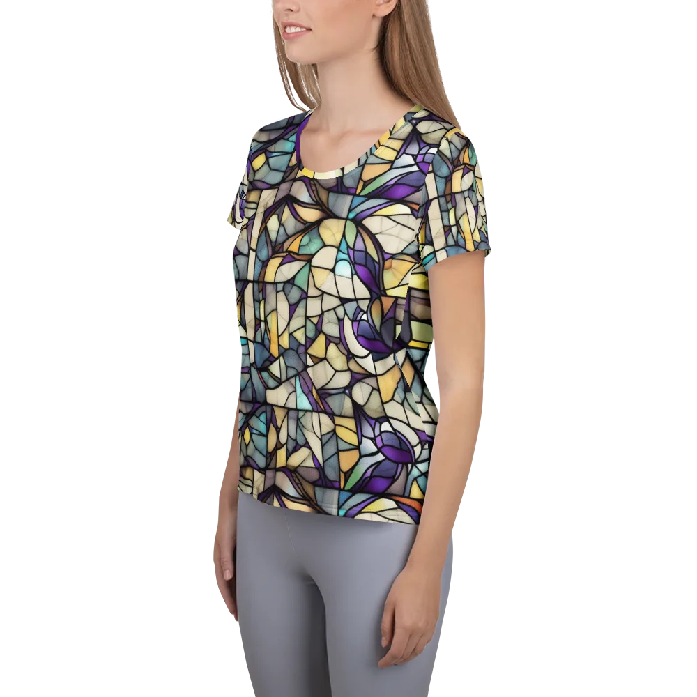Violet Glass Garden on Women's Athletic T-Shirt — Left