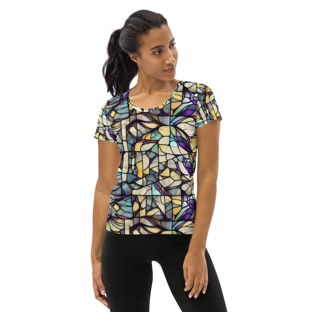 Violet Glass Garden on Women's Athletic T-Shirt — Front