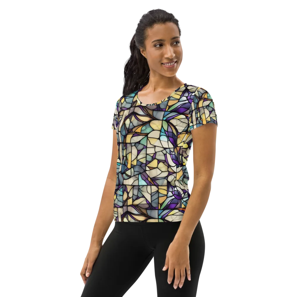 Violet Glass Garden on Women's Athletic T-Shirt — Left