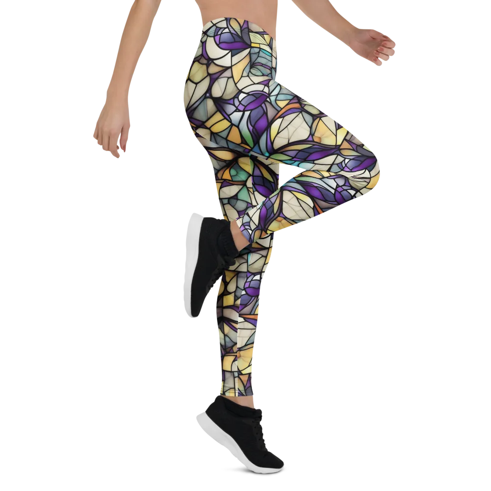 Violet Glass Garden on Leggings — Right