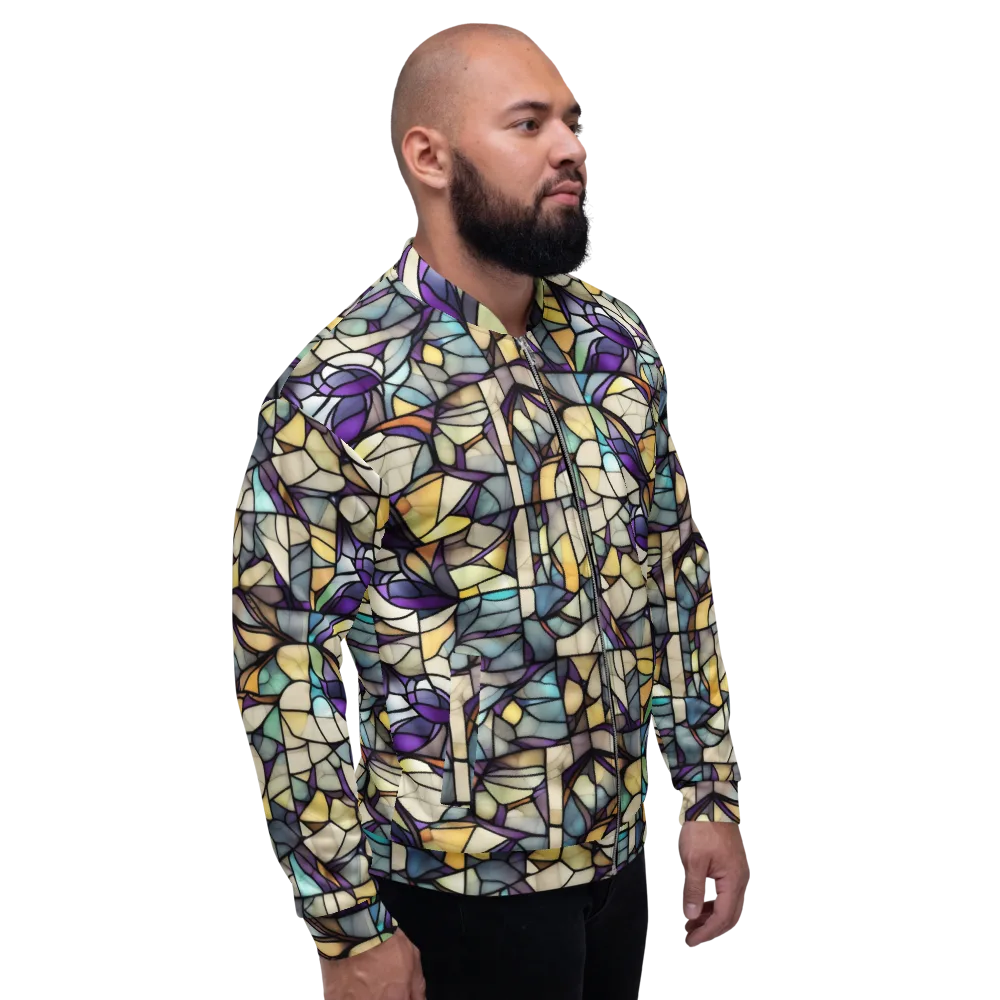 Violet Glass Garden on Bomber Jacket — Right