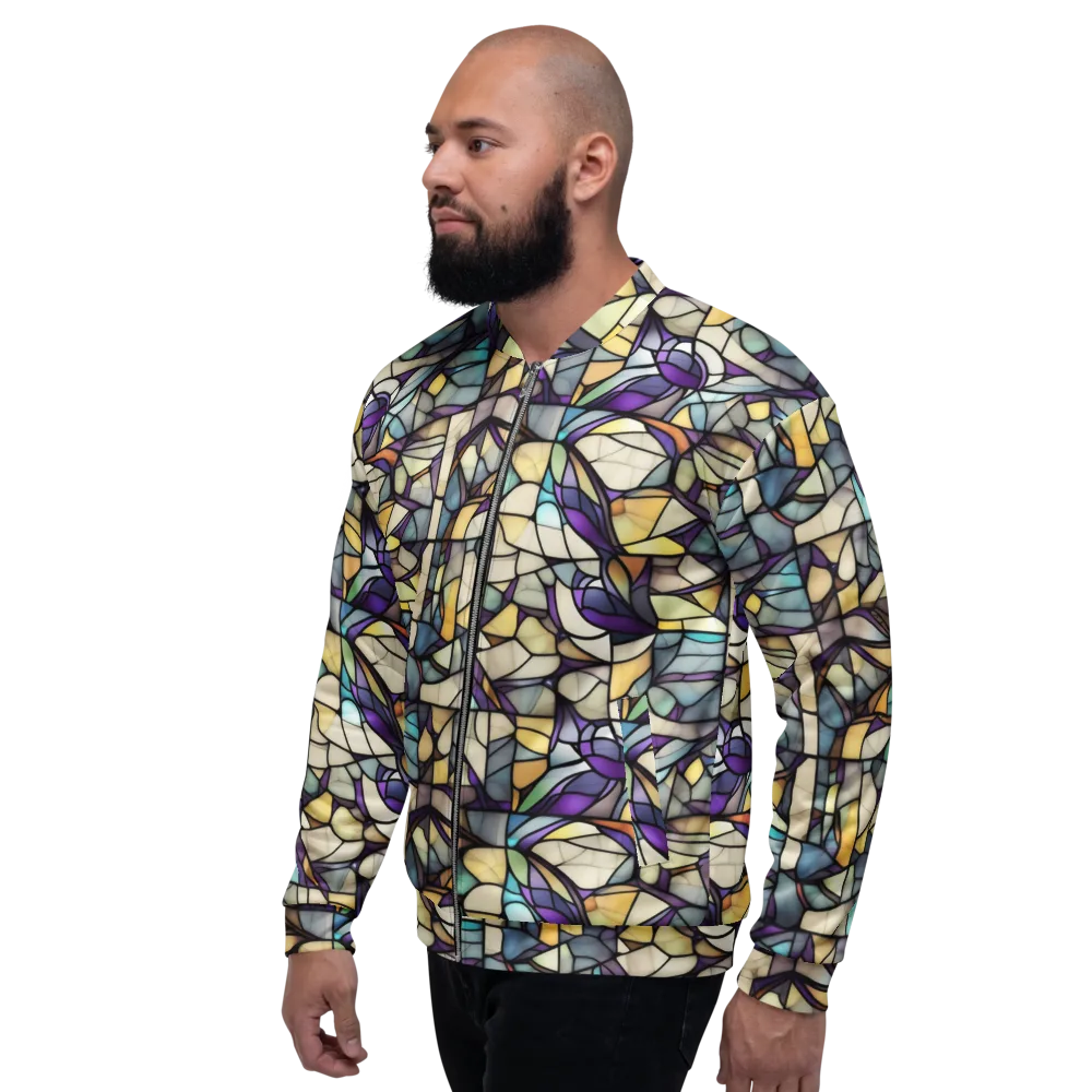 Violet Glass Garden on Bomber Jacket — Left