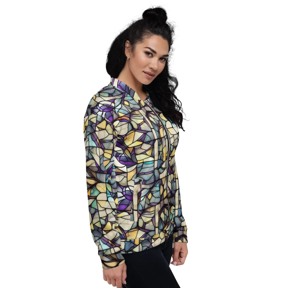 Violet Glass Garden on Bomber Jacket — Right