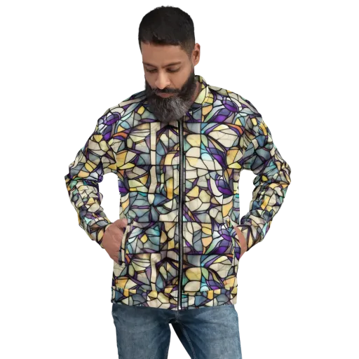 Violet Glass Garden on a Bomber Jacket