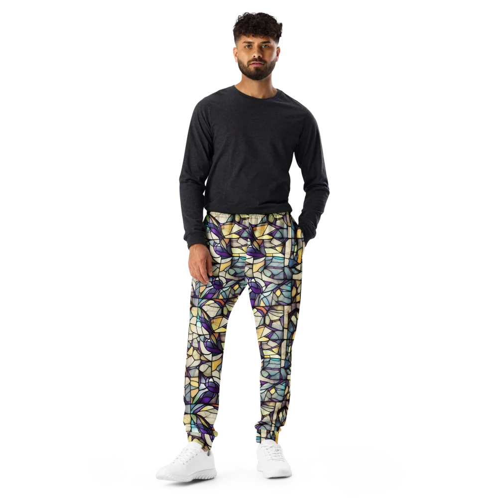 Violet Glass Garden on Men's Joggers — Front
