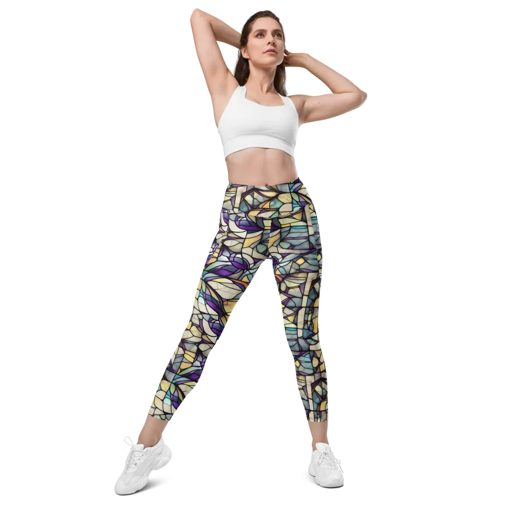Violet Glass Garden on Leggings with Pockets — Front