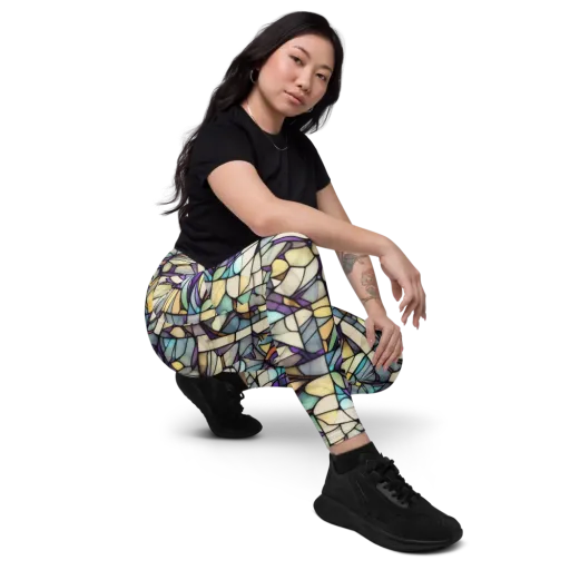 Violet Glass Garden on a Leggings with Pockets