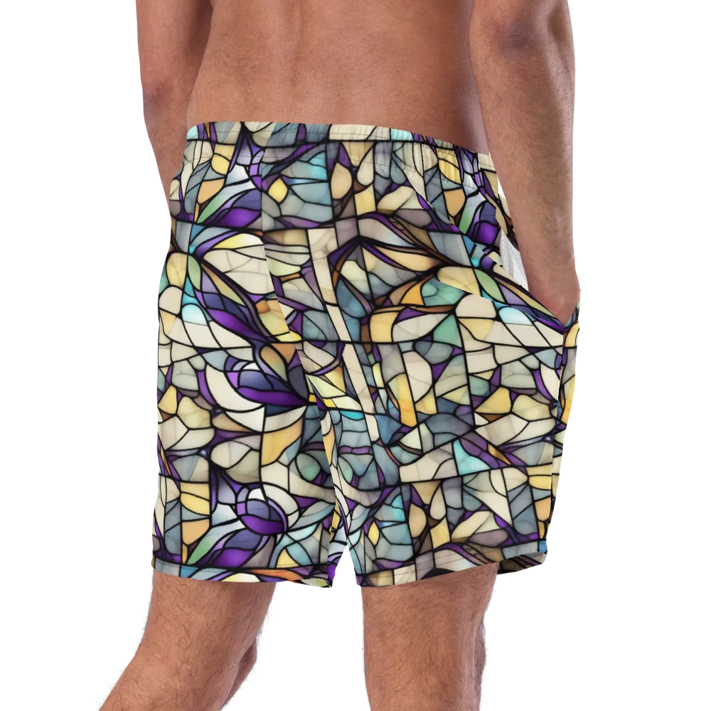 Violet Glass Garden on Swim Trunks — Right Back
