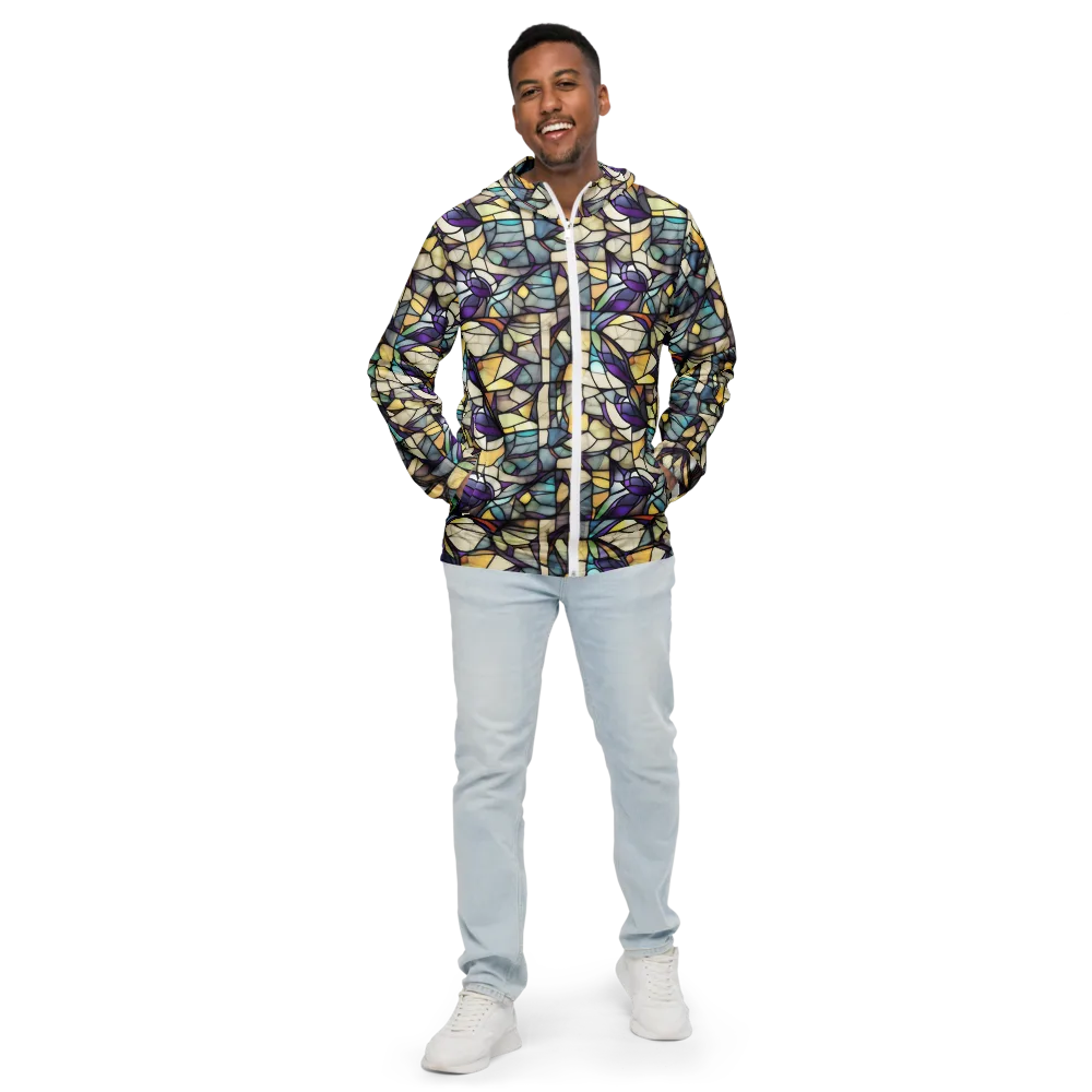 Violet Glass Garden on Men's Windbreaker — Front
