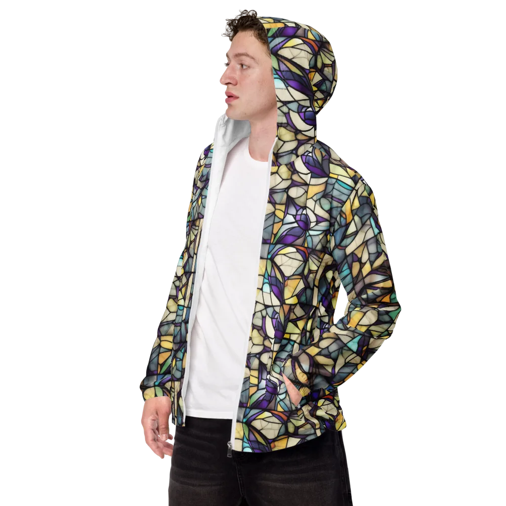 Violet Glass Garden on Men's Windbreaker — Left Front