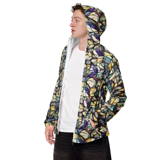Violet Glass Garden on a Men's Windbreaker
