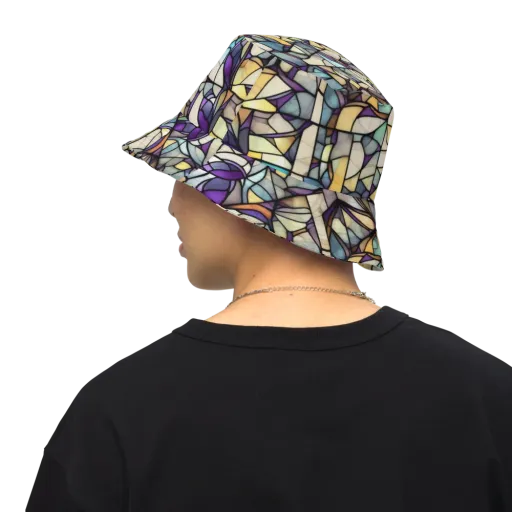 Violet Glass Garden on a Reversible Bucket Hat