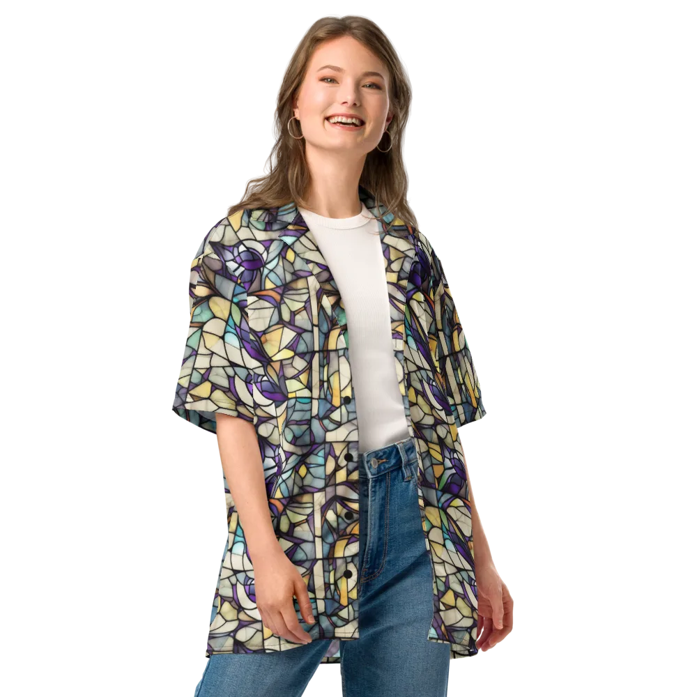 Violet Glass Garden on Button Shirt — Front