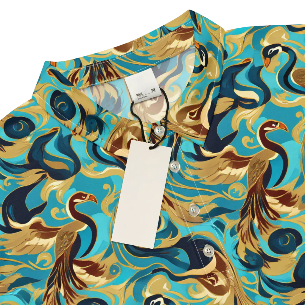 Gilded Crane Rhapsody on Men's Slim Fit Polo Shirt — Product details
