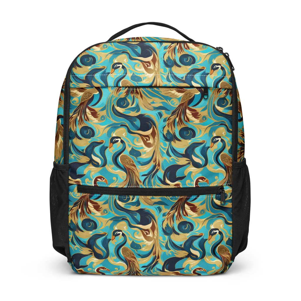Gilded Crane Rhapsody on Utility Backpack — Front