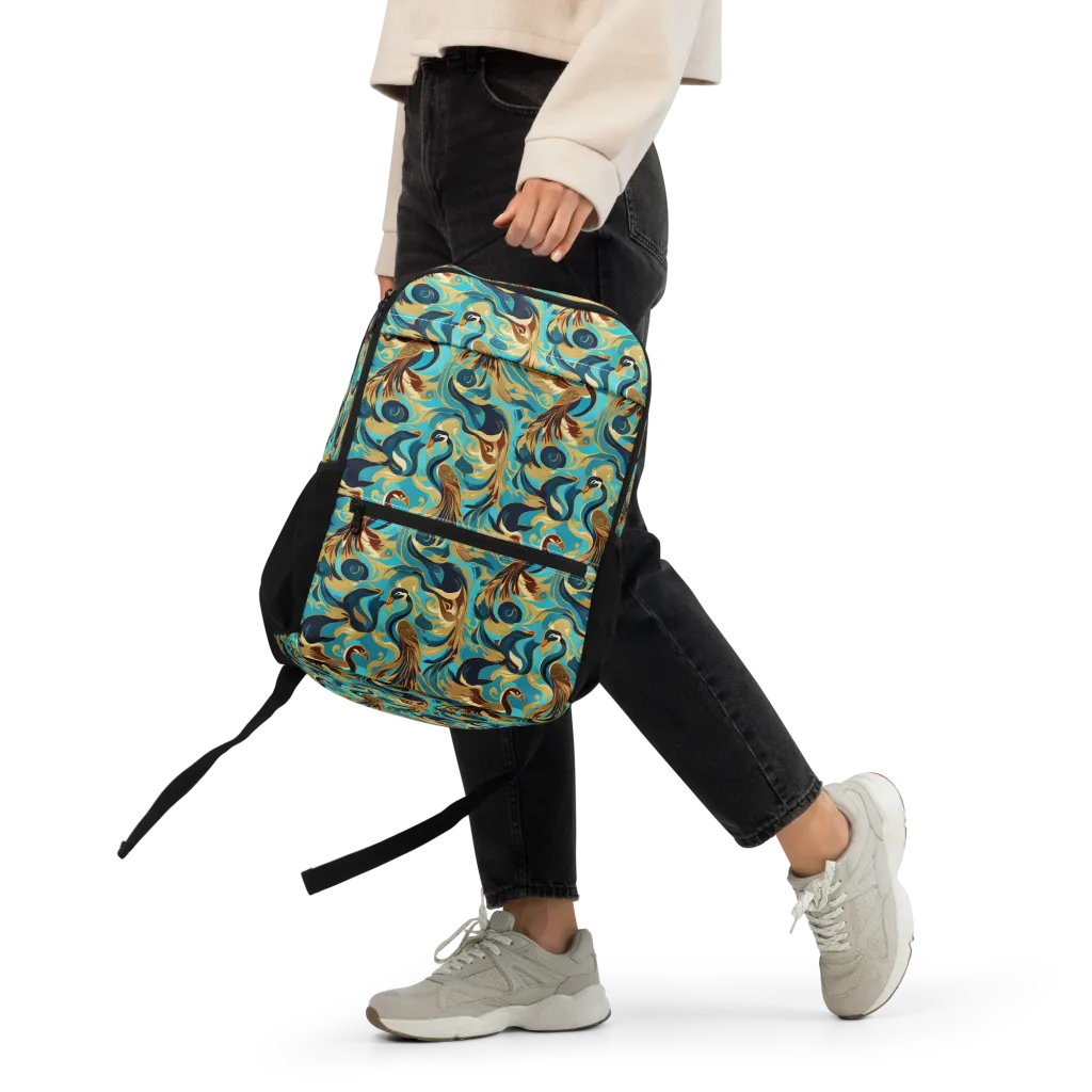 Gilded Crane Rhapsody on Utility Backpack — Front
