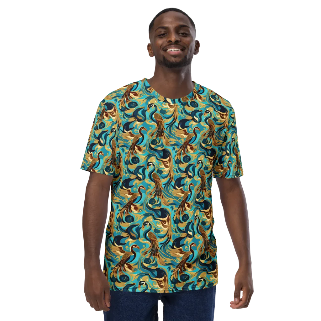 Gilded Crane Rhapsody on Men's Crew Neck T-Shirt — Front