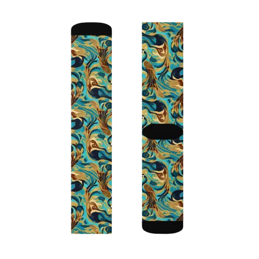 Gilded Crane Rhapsody on a Socks
