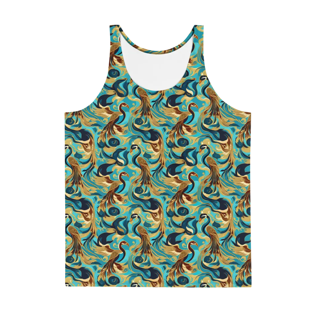 Gilded Crane Rhapsody on Men's Tank Top — Front