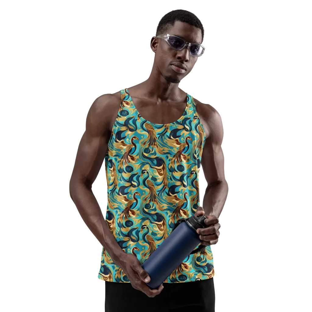 Gilded Crane Rhapsody on Men's Tank Top — Front