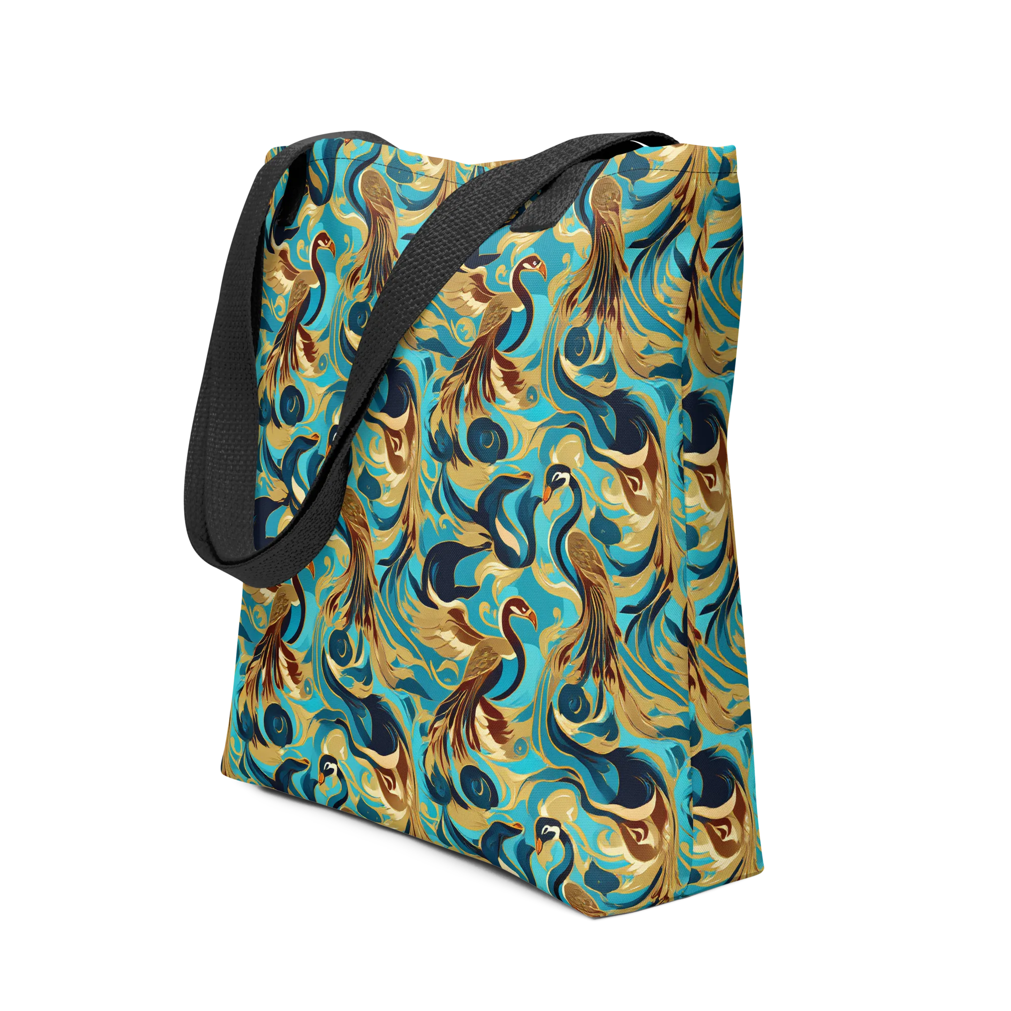 Gilded Crane Rhapsody on Tote Bag — Front