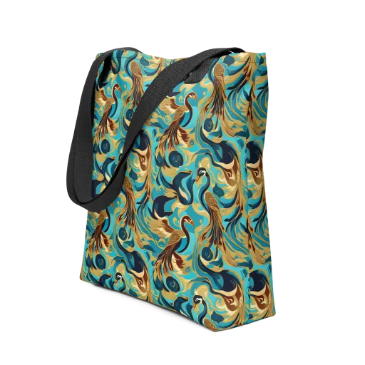 Gilded Crane Rhapsody on a Tote Bag