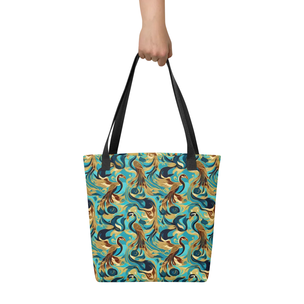 Gilded Crane Rhapsody on Tote Bag — Front