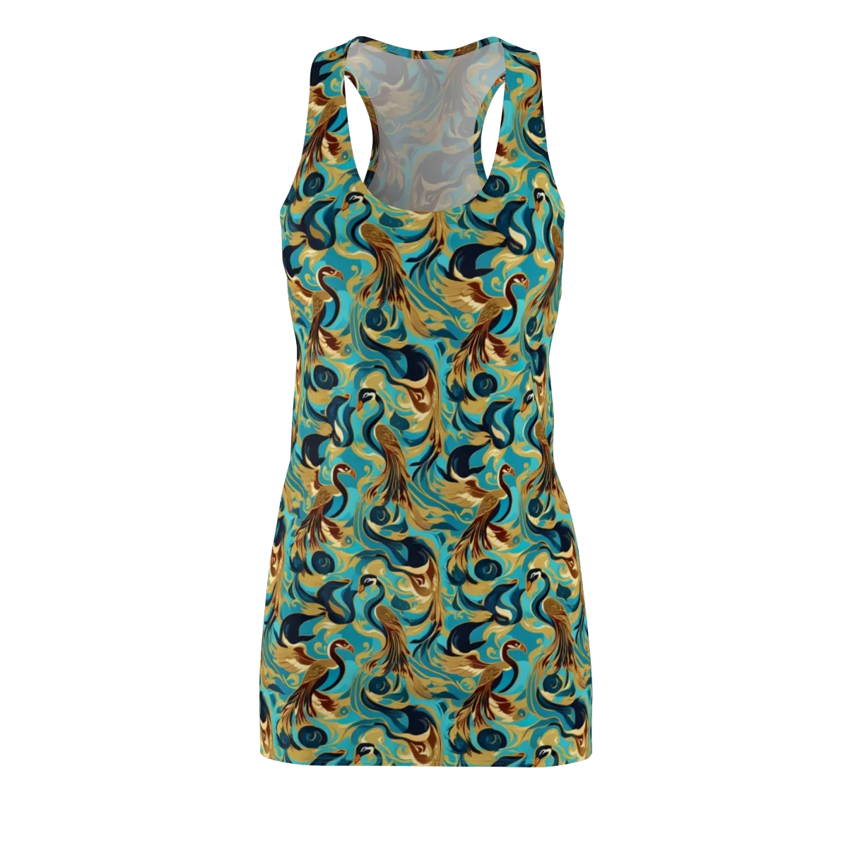 Gilded Crane Rhapsody on Racerback Dress — Front