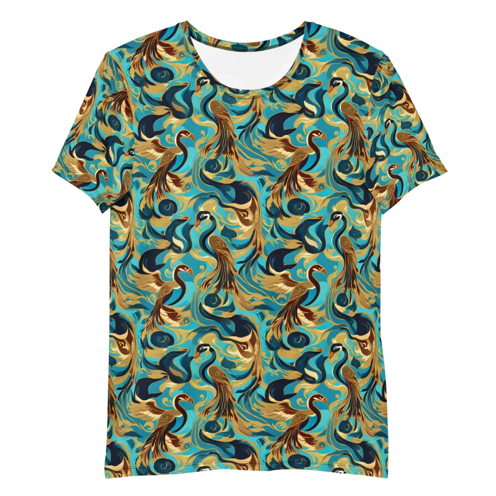Gilded Crane Rhapsody on Men's Athletic T-Shirt — Front