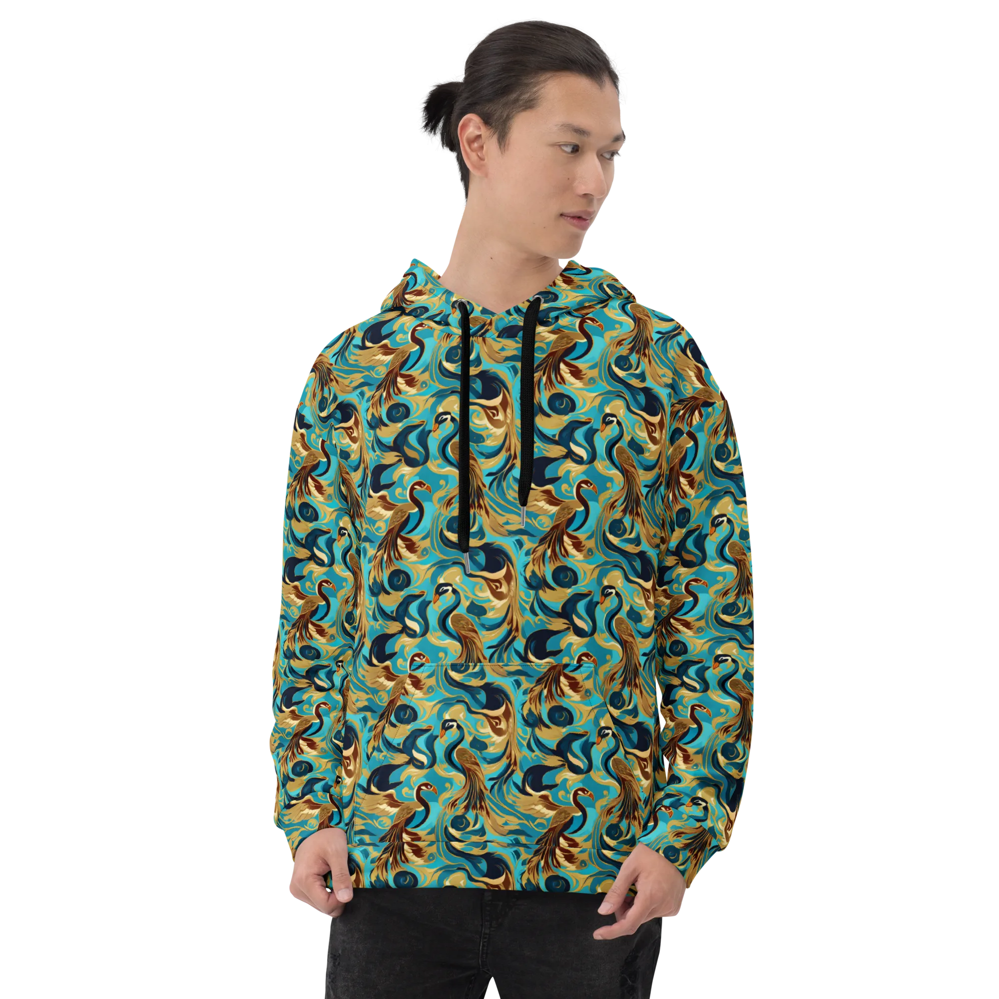 Gilded Crane Rhapsody on Hoodie — Front