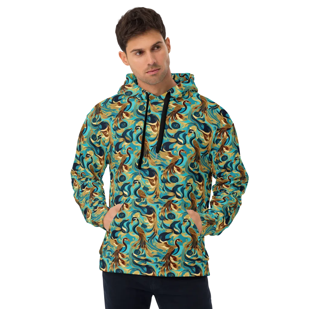 Gilded Crane Rhapsody on Hoodie — Front