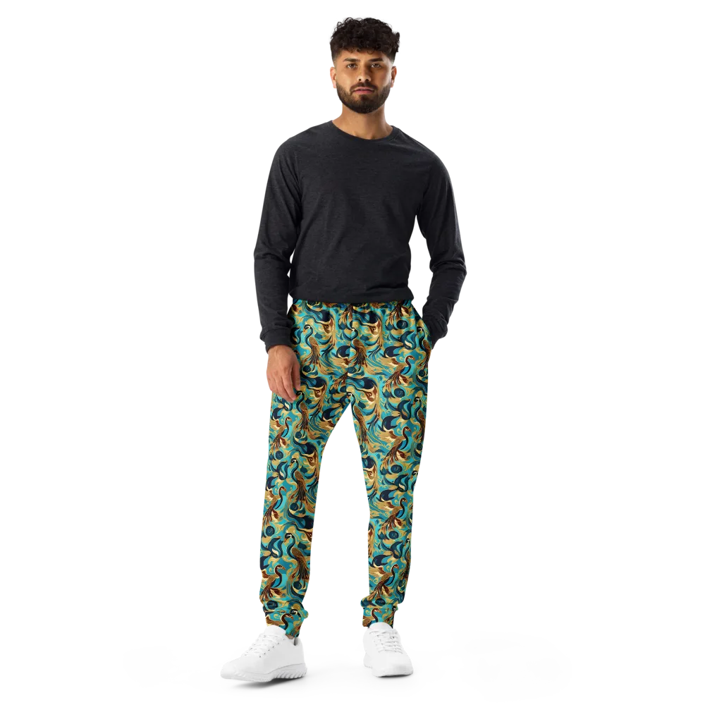 Gilded Crane Rhapsody on Men's Joggers — Front
