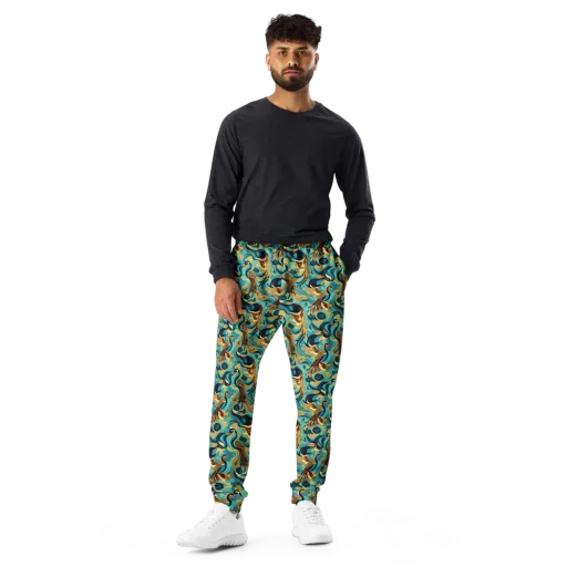 Gilded Crane Rhapsody on a Men's Joggers