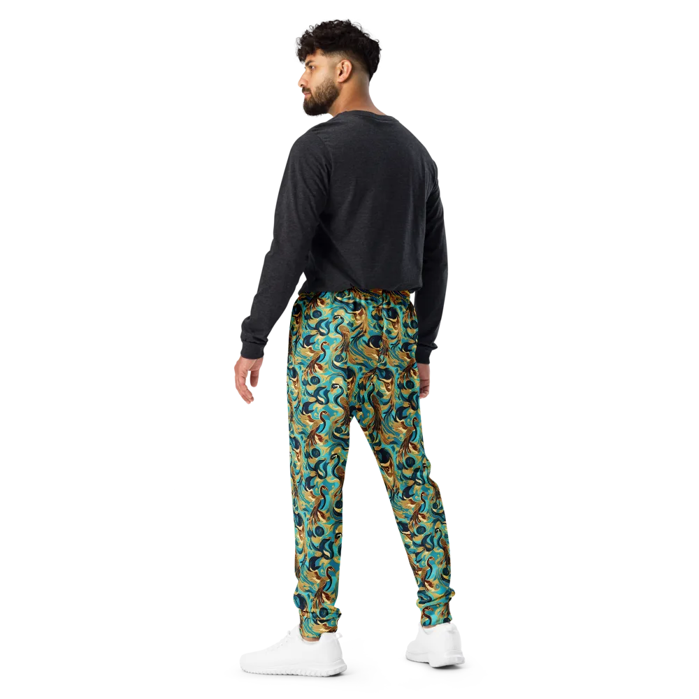 Gilded Crane Rhapsody on Men's Joggers — Back