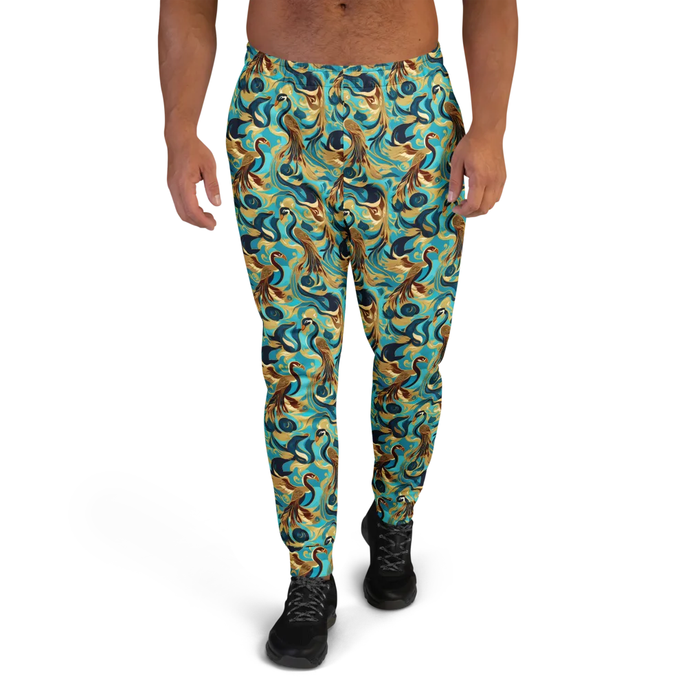 Gilded Crane Rhapsody on Men's Joggers — Front